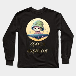 Cats in space, cat lovers, astronomy, milkyway, ufo, space explorer Long Sleeve T-Shirt